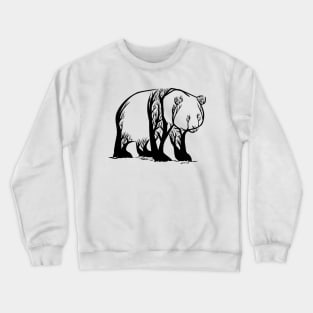 Panda Tree Body  Illustration Crewneck Sweatshirt